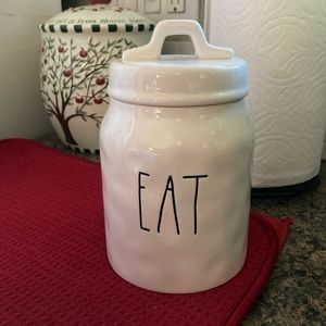 RAE DUNN by Magenta "EAT" Jar with lid